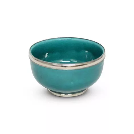 Bowl Turquoise with Metal Ring Ø 13 x 8cm