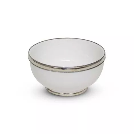 Bowl White with Metal Ring Ø 13 x 8cm