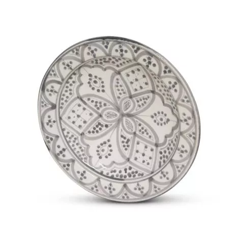 Moroccan Plate Grey Nakhil Ø 24 x 6.5cm