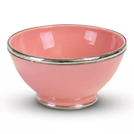 Moroccan Bowl Pink with Metal Ø 20 x 10cm