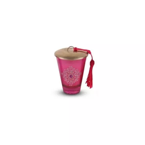 Oriental Scented Candle Glass Pink-Silver Ø 8 x 9cm