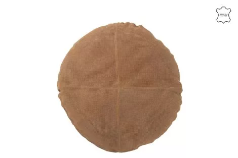 Cushion Round Leather Camel