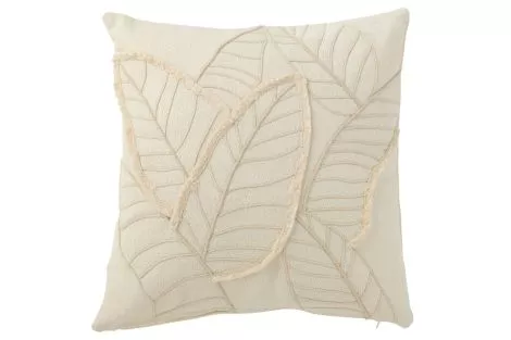 Cushion Leaf Textile White