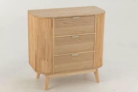 Cabinet Rounded Mdf/Pine Wood Natural Large