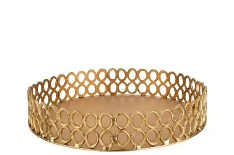 Tray Round Rings Aluminium Gold