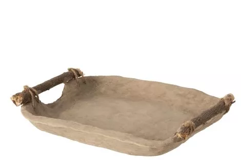 Tray Chad Papier Mache Brown