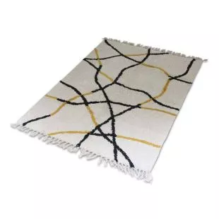 Moroccan Berber Rug Black and Yellow